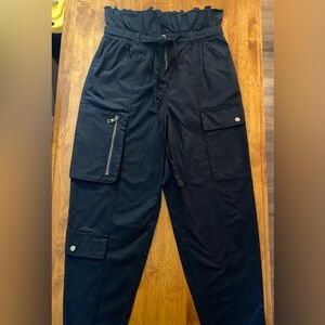 Future Collective High Waist Cargo Pants. 100% Cotton. Size 8, Black.